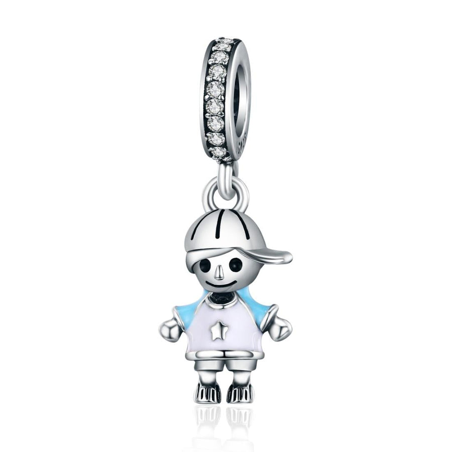 925 Sterling Silver Boy Bead Bracelet / Necklace Accessory