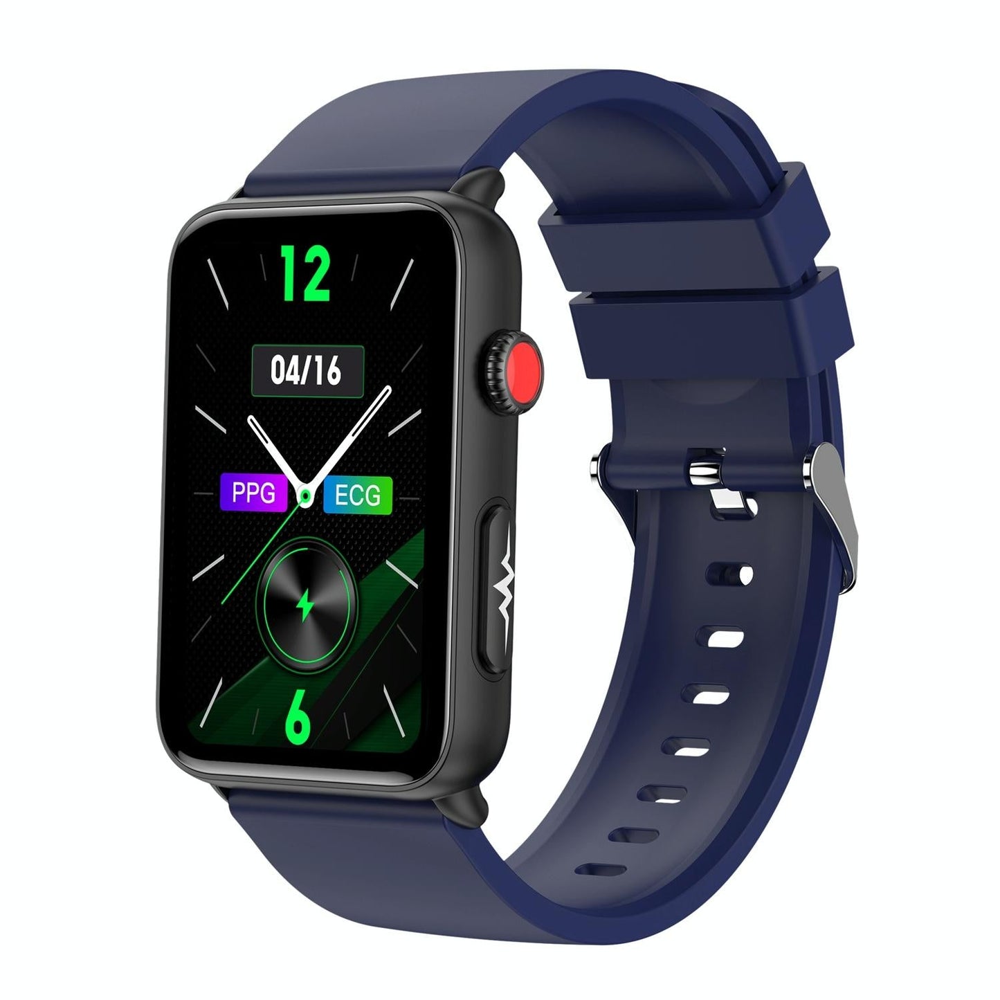Bluetooth Smart Watch With Ecg Temperature And Heart Rate - Blue Silicone