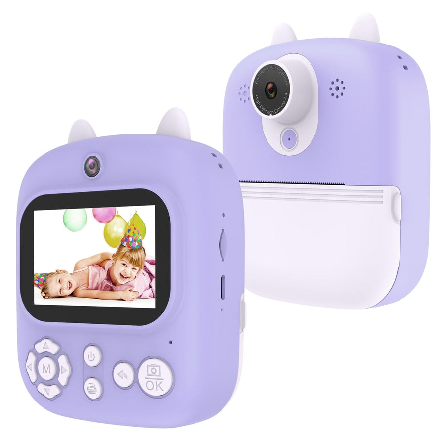 32g Instant Camera with 2.4 Display & Card Reader for Kids - 1200w Blue - Standard Purple