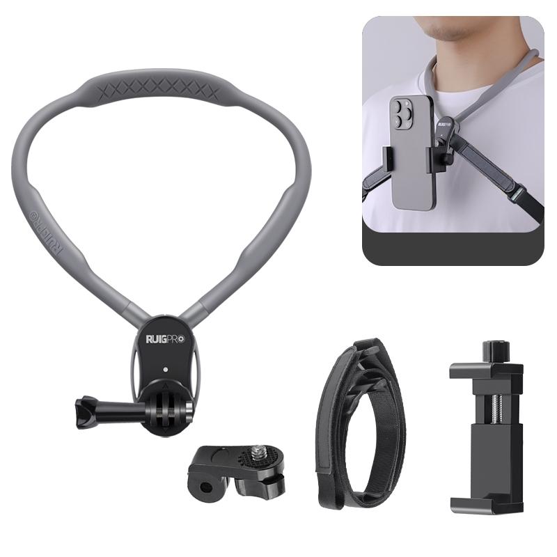 Flexible Neck Mount for Pov Viewing with Strap - With Phone Clamp & Adapter