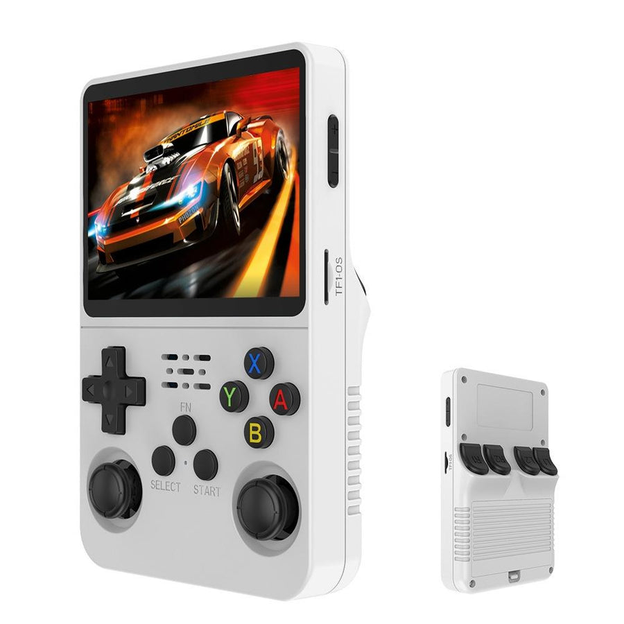 Retro Handheld Game Console With 3.5-Inch Ips Screen - Portable Video Player 128G In Gray Transparent - 64G White