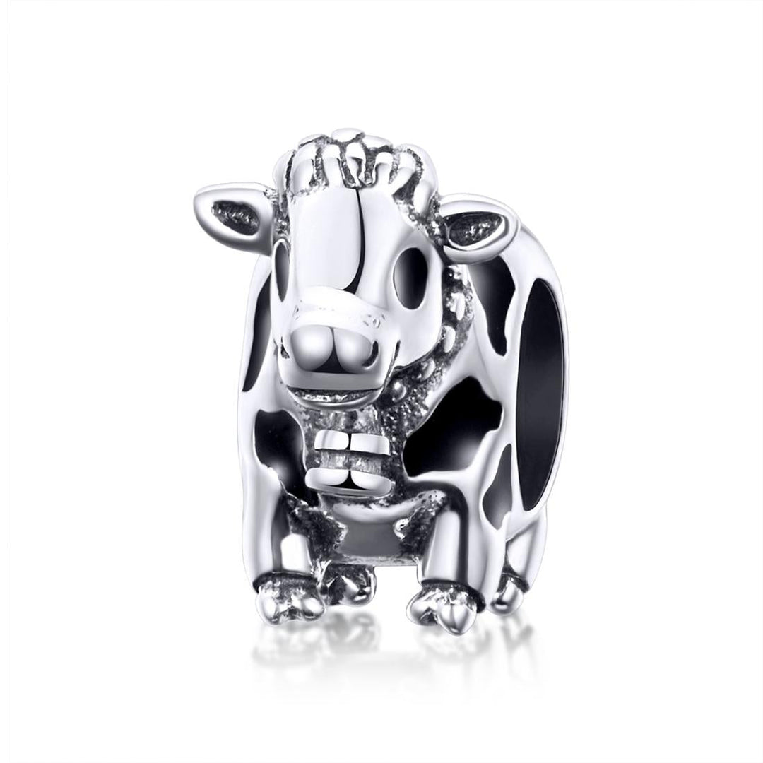 925 Sterling Silver Cow Beaded Bracelet Accessory