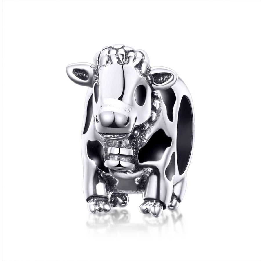 925 Sterling Silver Cow Beaded Bracelet Accessory