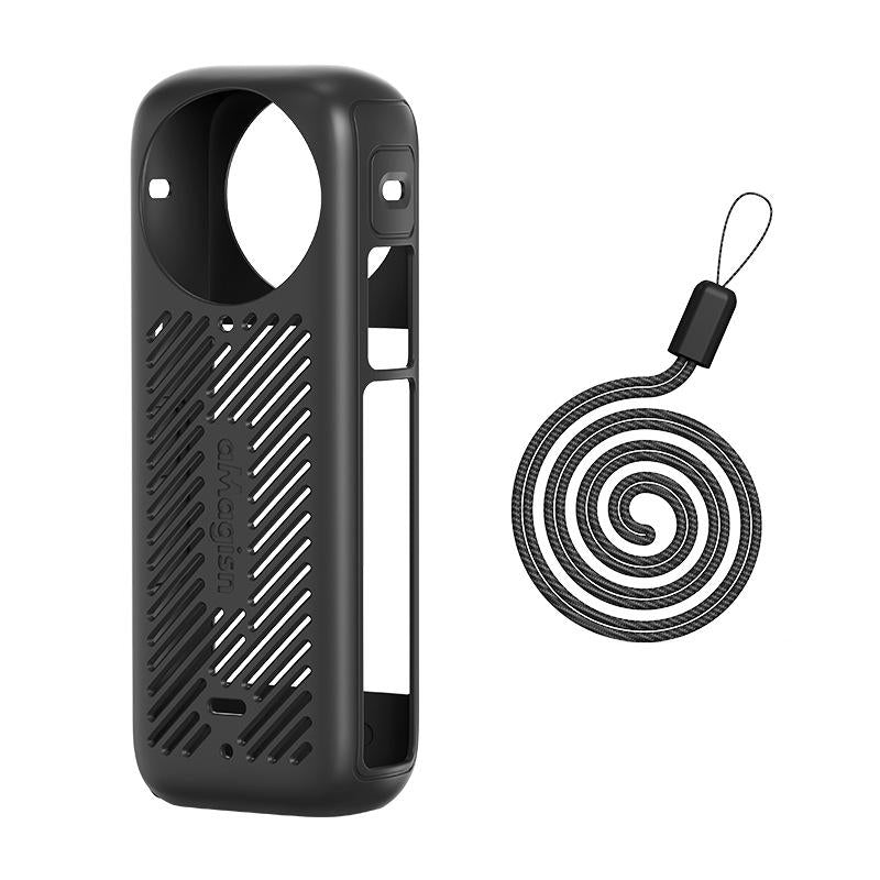 Amagisn Silicone Protective Cover for Insta360 X4 - Body Case Black
