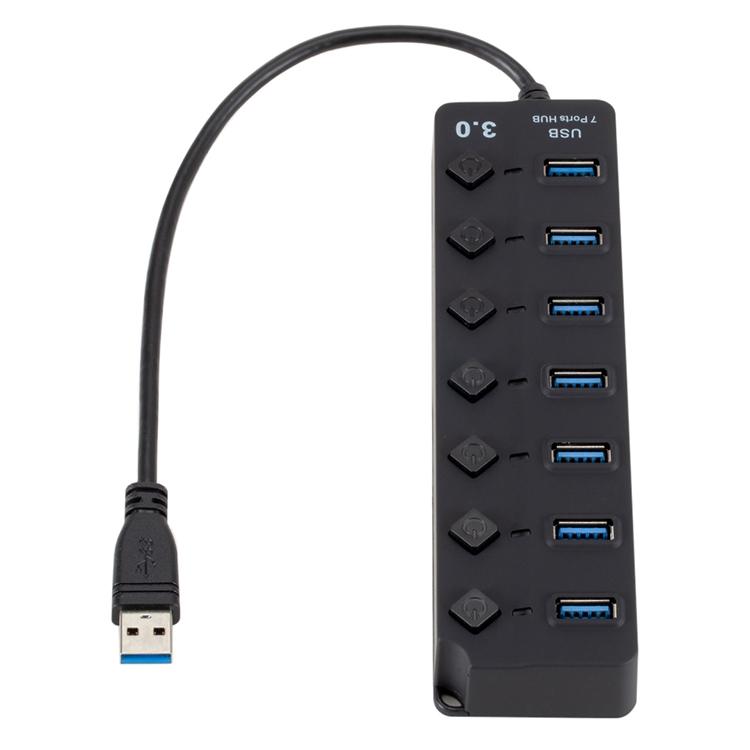 7-Port Usb 3.0 Hub With Switch For Pc / Laptop