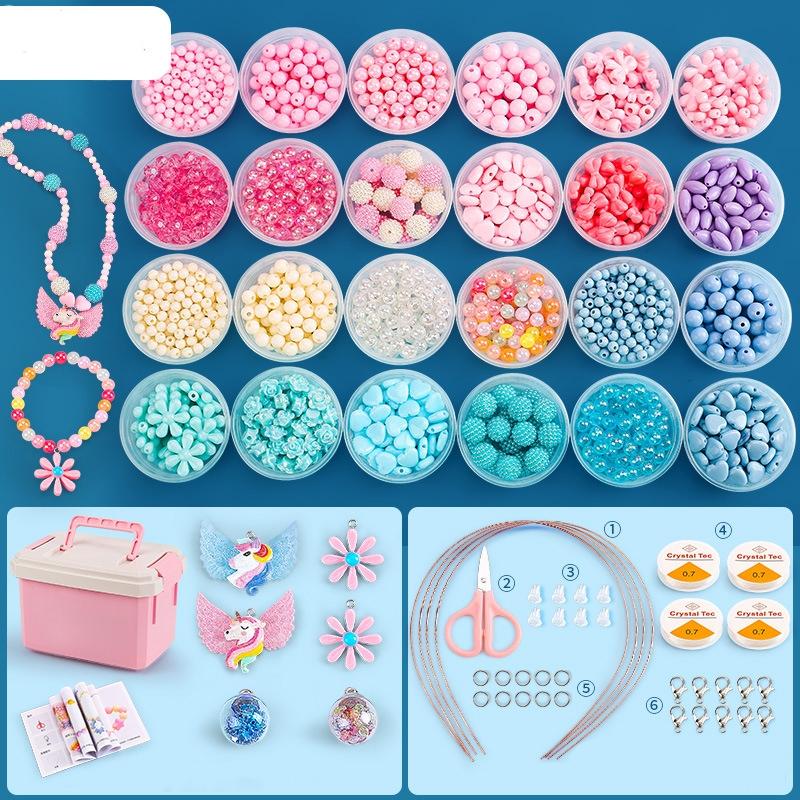 Diy Beaded Jewelry Set For Kids 24 Cups Of Ice Pink Dreams