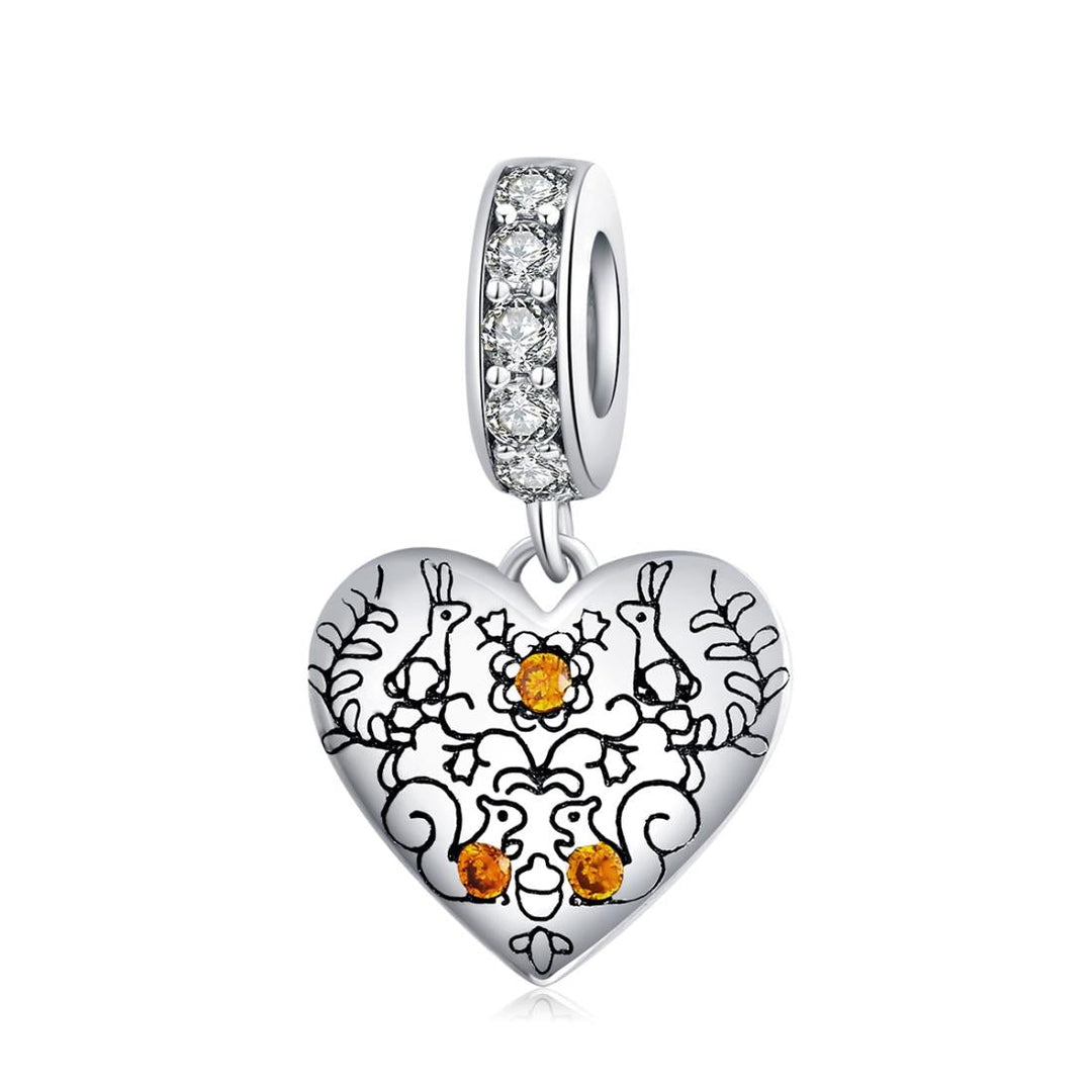 925 Sterling Silver Pine Cone Squirrel Pendant Diy Bracelet / Necklace