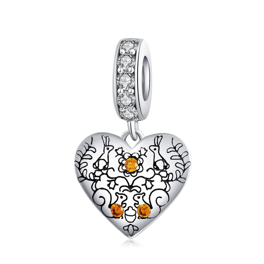 925 Sterling Silver Pine Cone Squirrel Pendant Diy Bracelet / Necklace