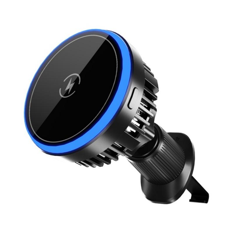 Wireless Magnetic Car Vent Charger with Colourful Light - Phone Charging Stand