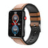 Bluetooth Smart Watch With Ecg Temperature And Heart Rate - Brown Leather