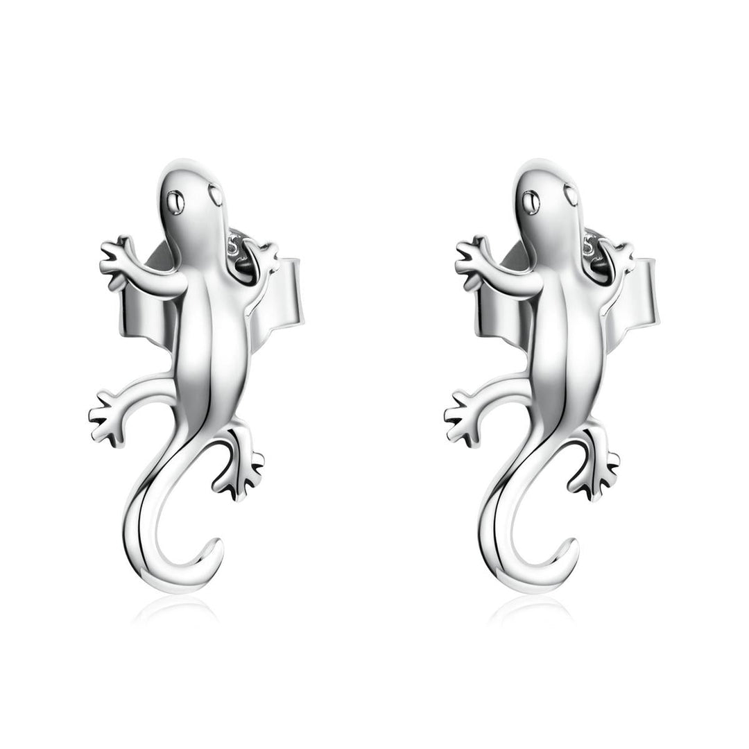 925 Sterling Silver Gecko Ear Studs Earrings For Women