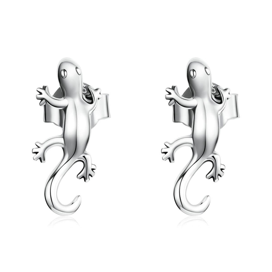 925 Sterling Silver Gecko Ear Studs Earrings For Women