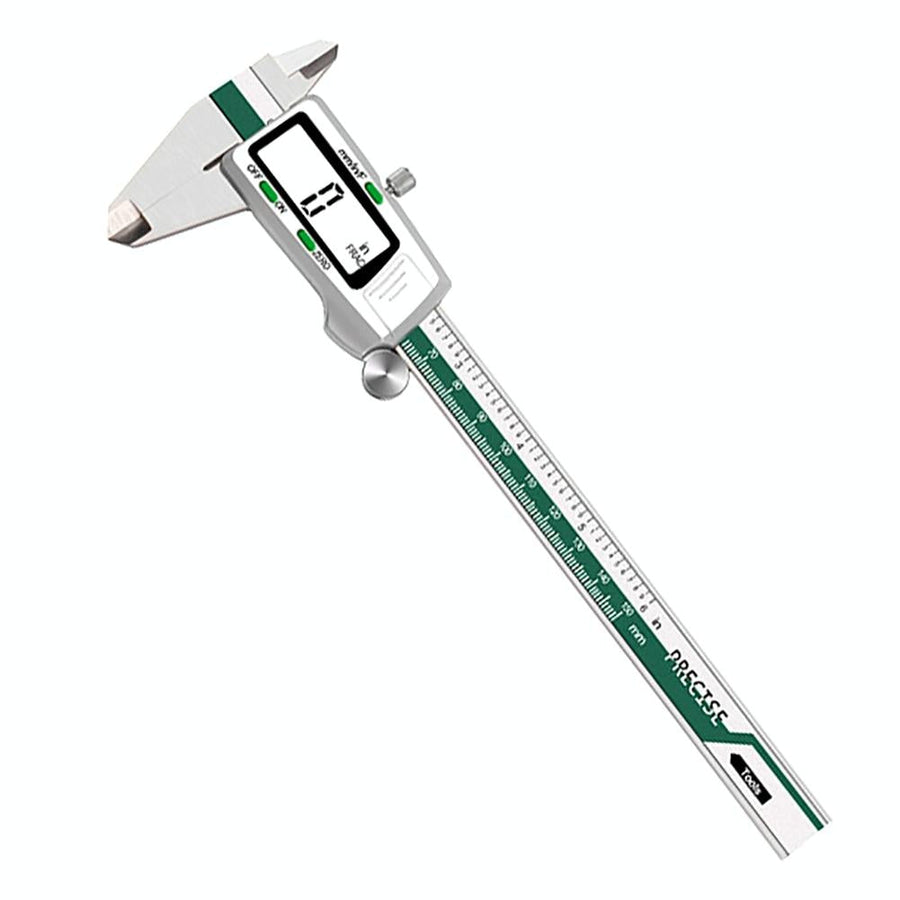 Digital Display Vernier Caliper - 0-150mm Stainless Steel - Green