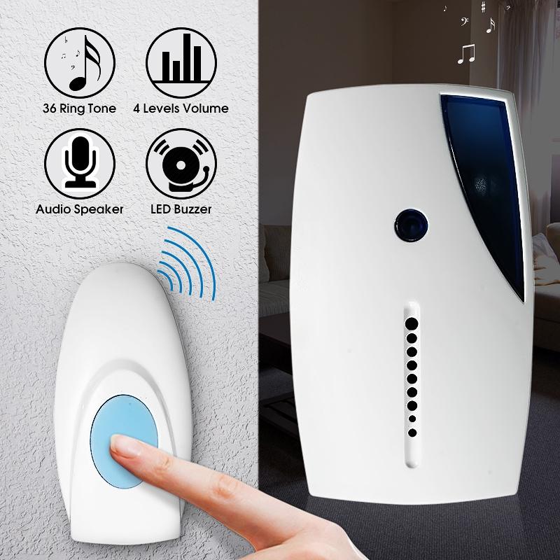 Wireless Waterproof Doorbell With 36 Chimes - Remote Control