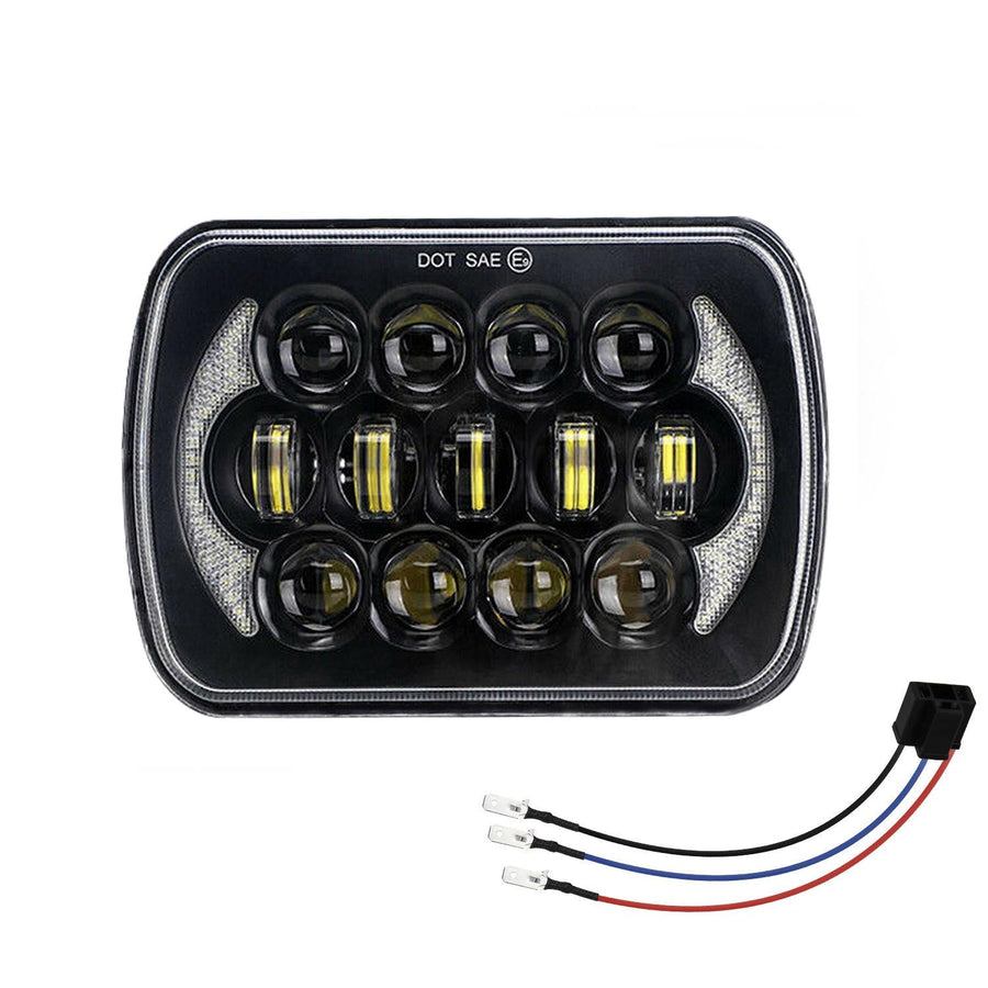 7 Inch 5X7 / 7X6 H4 Dc 9V - 30V 30000Lm 300W 8Leds Car Square Shape Led Headlight Lamps For Jeep Wrangler
