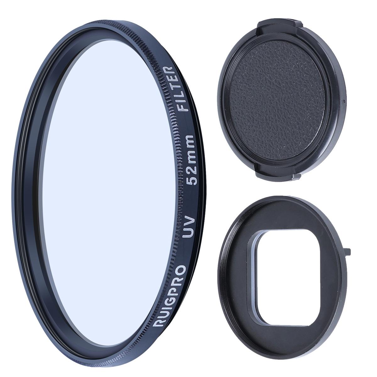 52mm Uv Lens Filter with Adapter Ring and Cap for Gopro Hero10 / 9