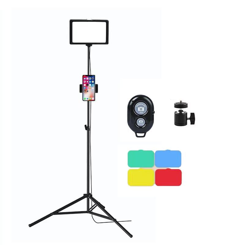 8 Three-colour Temperature Flat-panel Live Fill Light with Bluetooth Remote and 2.1m Bracket