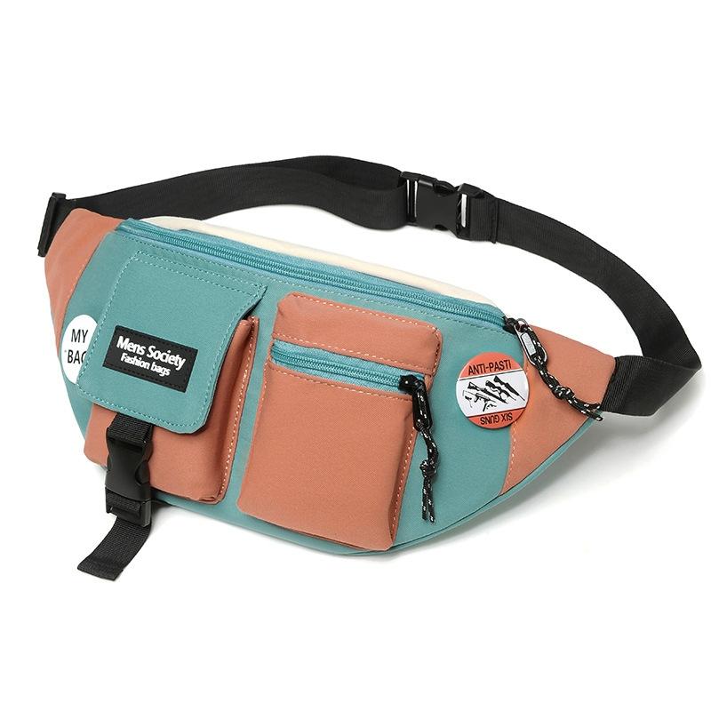 Lightweight Black Canvas Crossbody Backpack For Active Lifestyles - Green