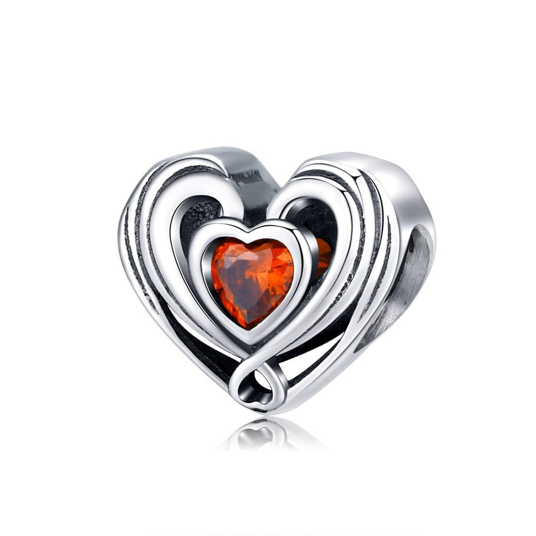 925 Sterling Silver Diy Heart Beads For Bracelets & Necklaces