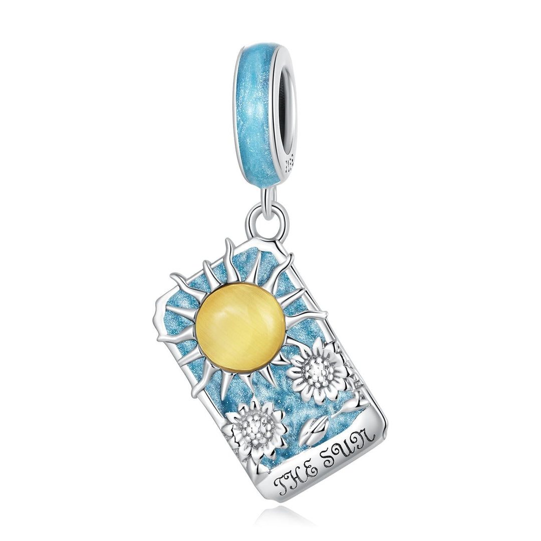 925 Sterling Silver Sun Tarot Pendant For Diy Bracelets & Necklaces