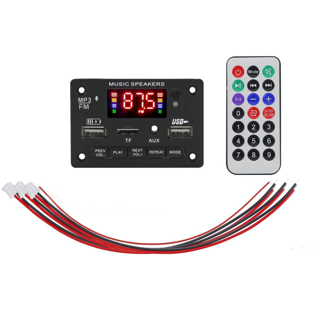 12V Car Mp3 Player Board With Bluetooth Fm Radio Usb - Remote Control Recording