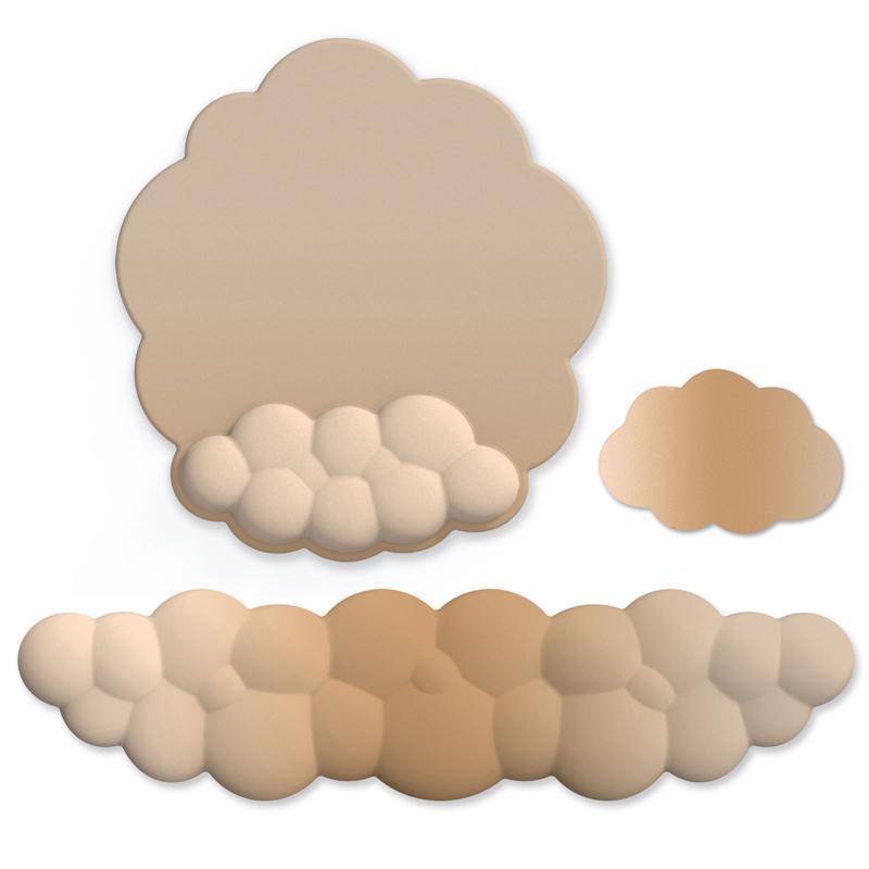 3 Piece Cloudy Gradient Memory Foam Wrist & Mouse Pad Set Blue+Gray - Model 13