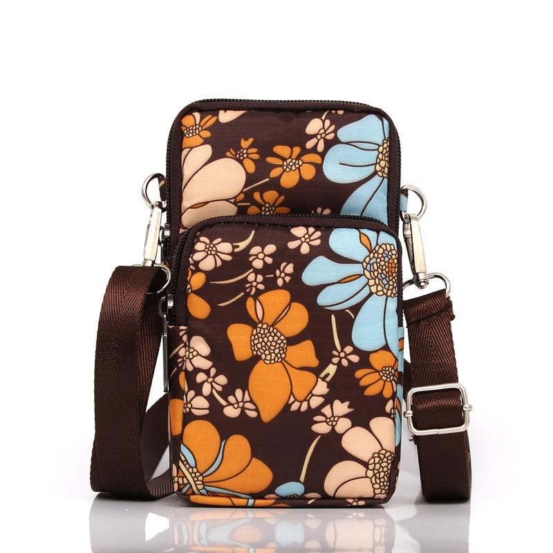 Animal Park Mini Crossbody Phone Wallet With Arm Band - Coffee Printed