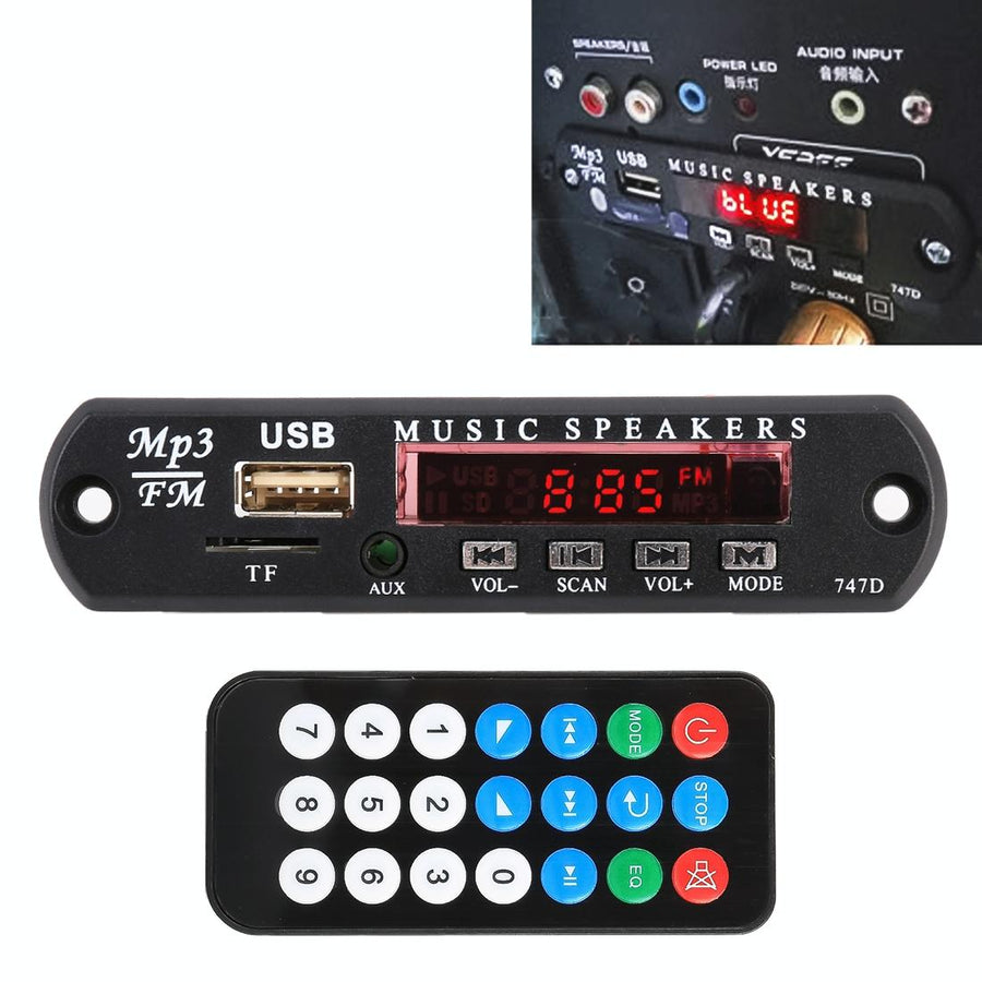 12V Car Mp3 Player Board - Fm Radio Tf Usb Aux - No Bluetooth / Recording