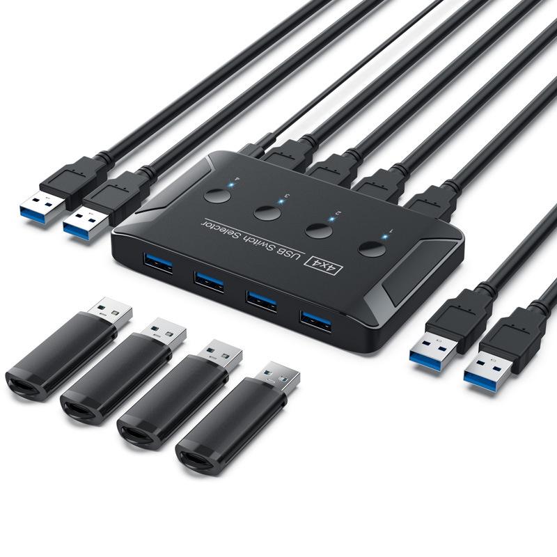 4-Port Usb3.0 Printer Switcher Hub