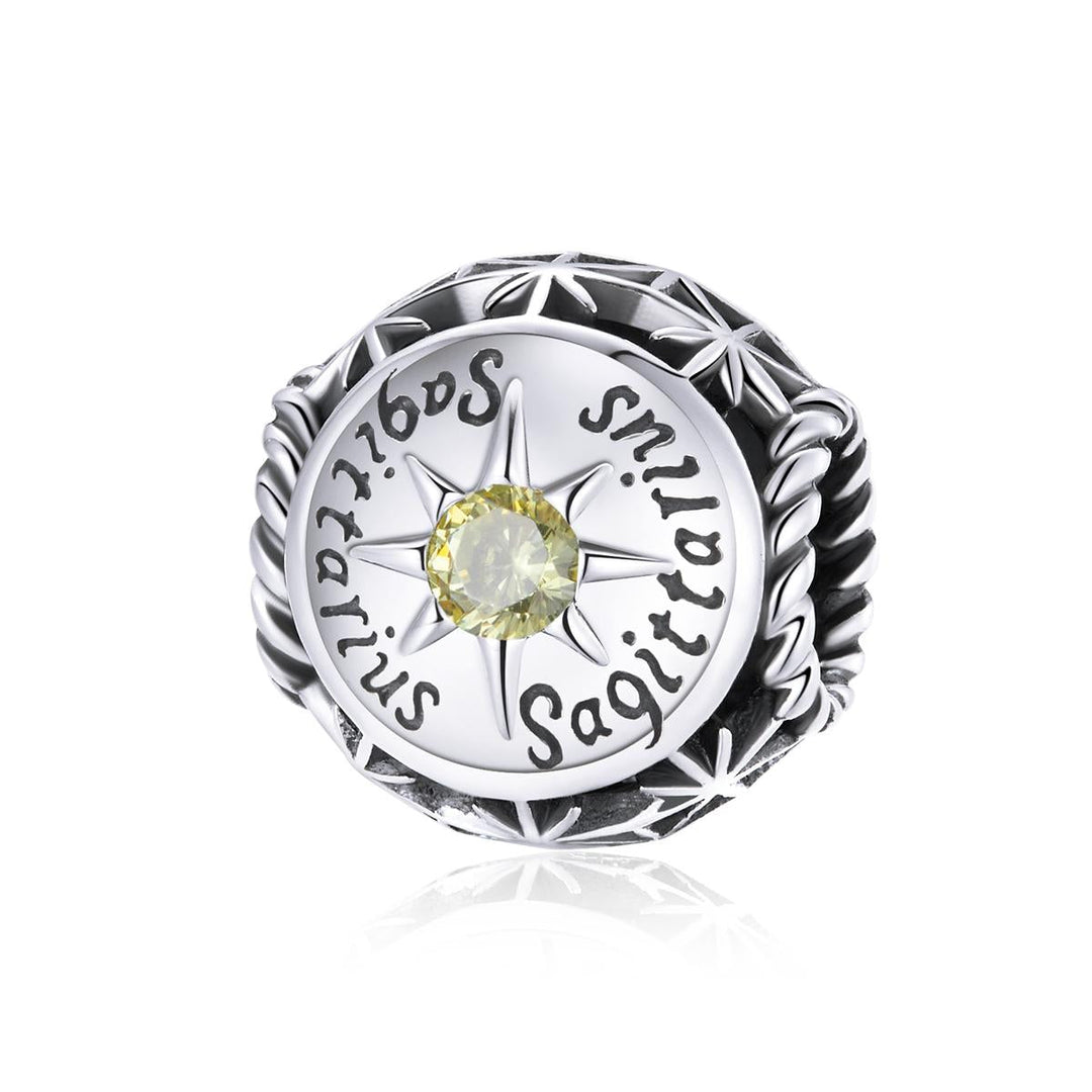 925 Sterling Silver Zodiac Beads For Diy Bracelets & Necklaces Sagittarius Style - Sagittarius