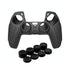 Black Silicone Protective Case for Ps5 Gamepad - Anti-skid Cover - Black + 8 Hats