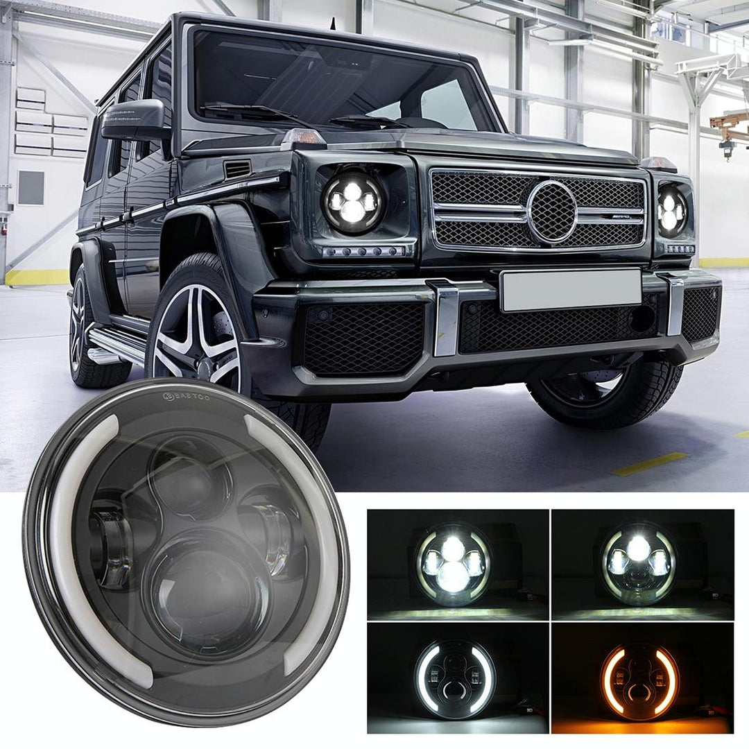 7 Inch H4 / H13 Dc 9V - 30V 3000Lm 3000K - 6000K 25W Car Round Shape Led Headlight Lamps For Jeep Wrangler With Angel Ey
