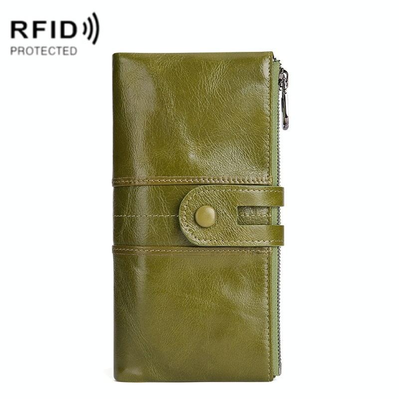 Women Leather Rfid Wallet - Sleek & Secure - Green