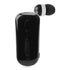 Wireless Bluetooth Earphone with Vibration Reminder and Clip - Black