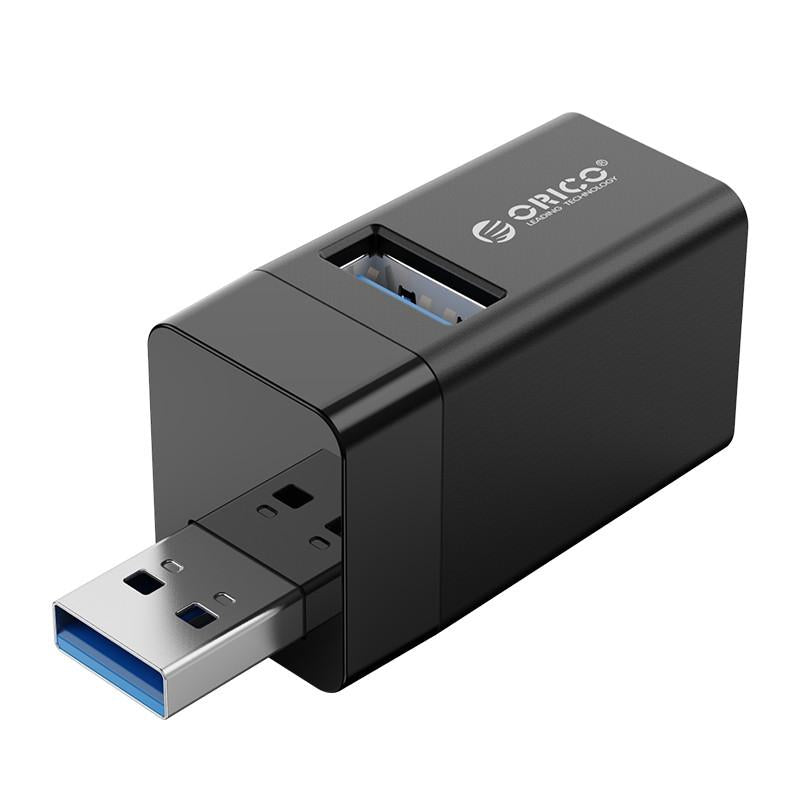 3-In-1 Usb Mini Hub Adapter For Multiple Devices - Black