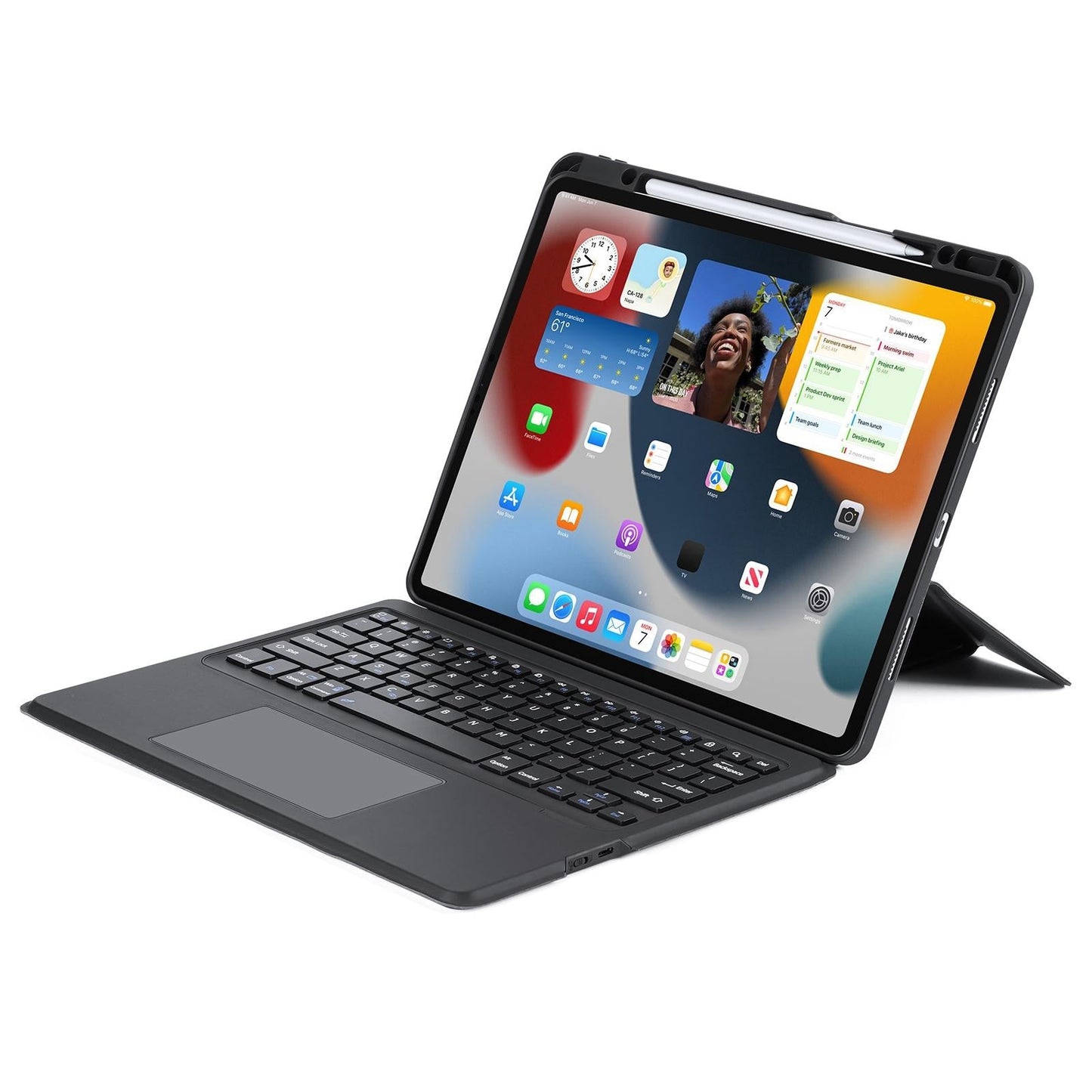 Wireless Bluetooth Keyboard Tablet Case For Ipad Pro 12.9 - Magnetic - Black
