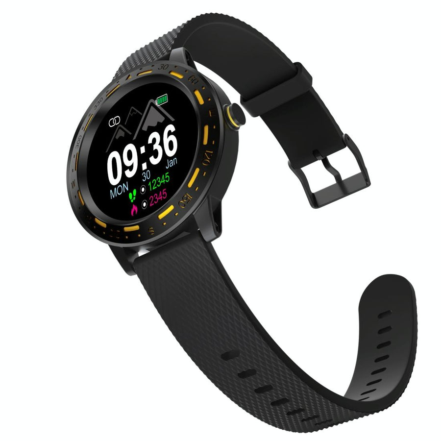 1.3 Inch Tft Screen Ip67 Waterproof Smart Watch Bracelet Support Sleep Monitor / Heart Rate Monitor / Blood Pressure Monitoring - Black Yellow