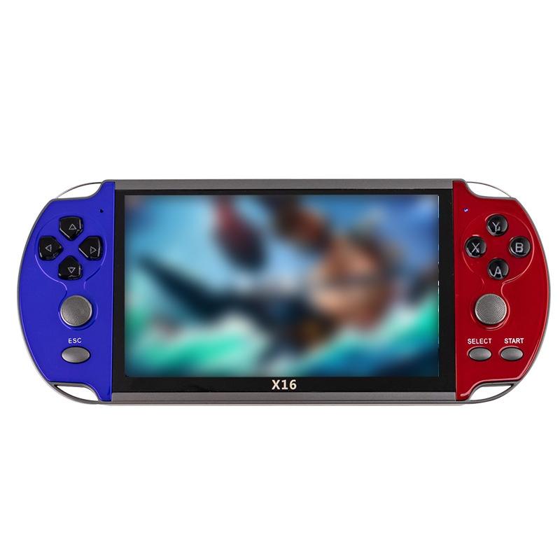 X16 Classic Handheld Game Console - 6.5 Screen 8Gb Memory - Blue & Red