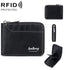 Secure Rfid Blocking Short Wallet - Anti-theft - Black