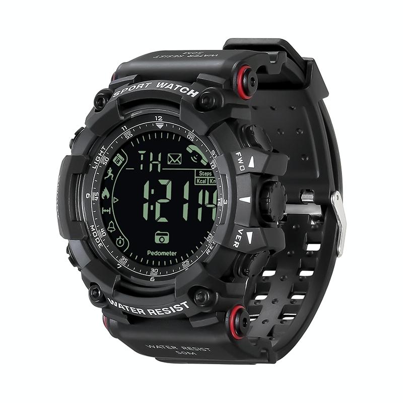 Men Multifunctional Waterproof Bluetooth Smart Electronic Watch Black