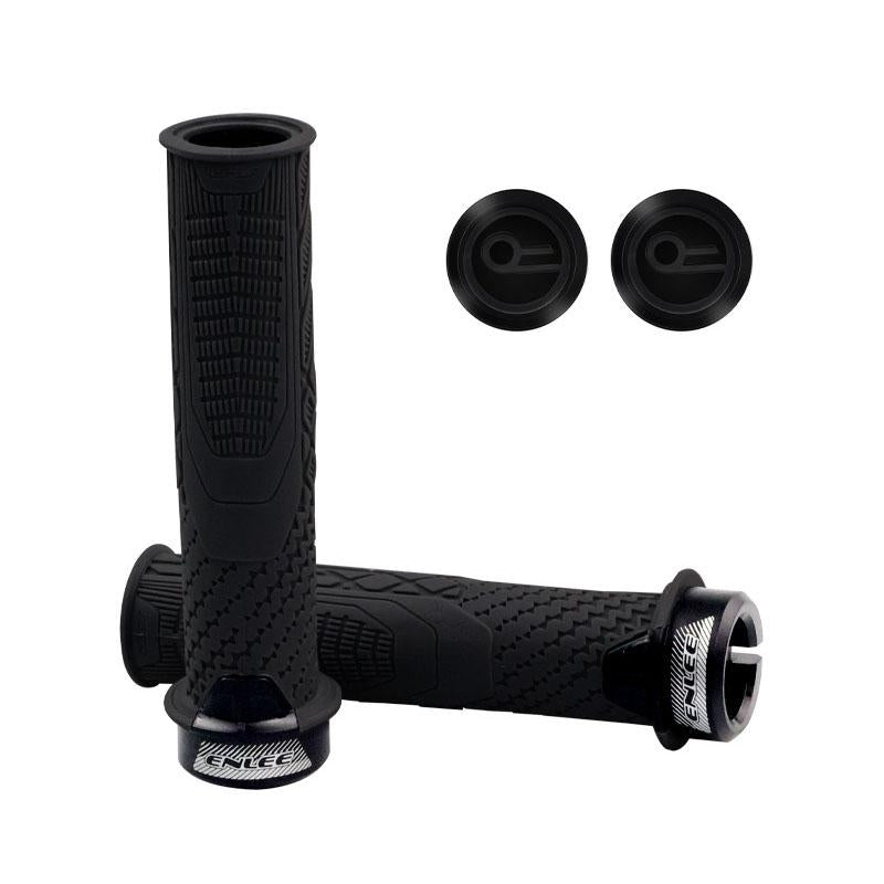 Lockable Silicone Bike Grips With Handlebar Cover - Black