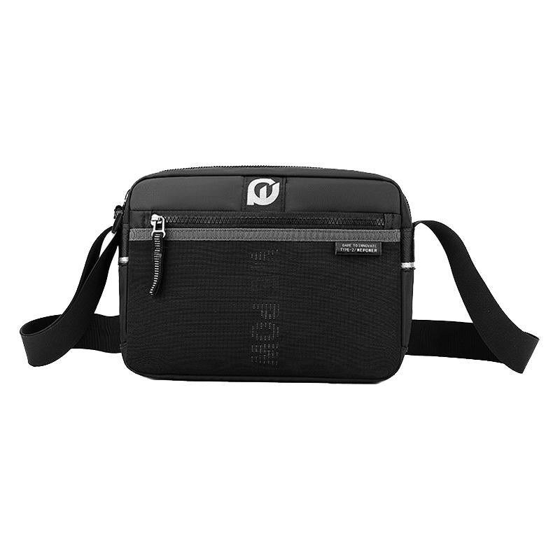 Men Nylon Crossbody Satchel For Outdoor Use - Black