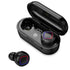 Wireless Fingerprint Touch Earbuds with Led Display and Charging Case - Black