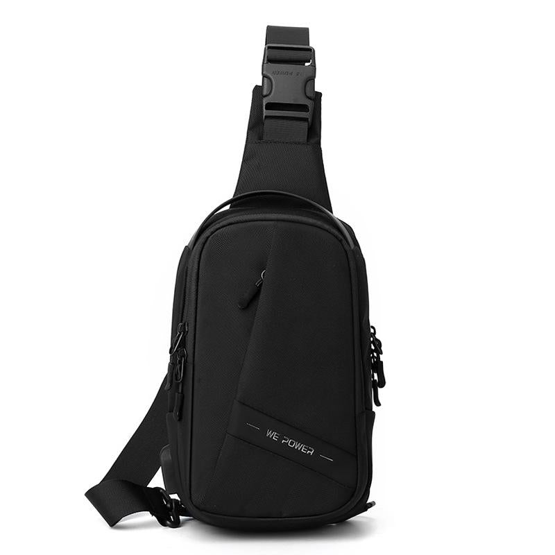 Oxford Cloth Chest Bag Shoulder Messenger - Black
