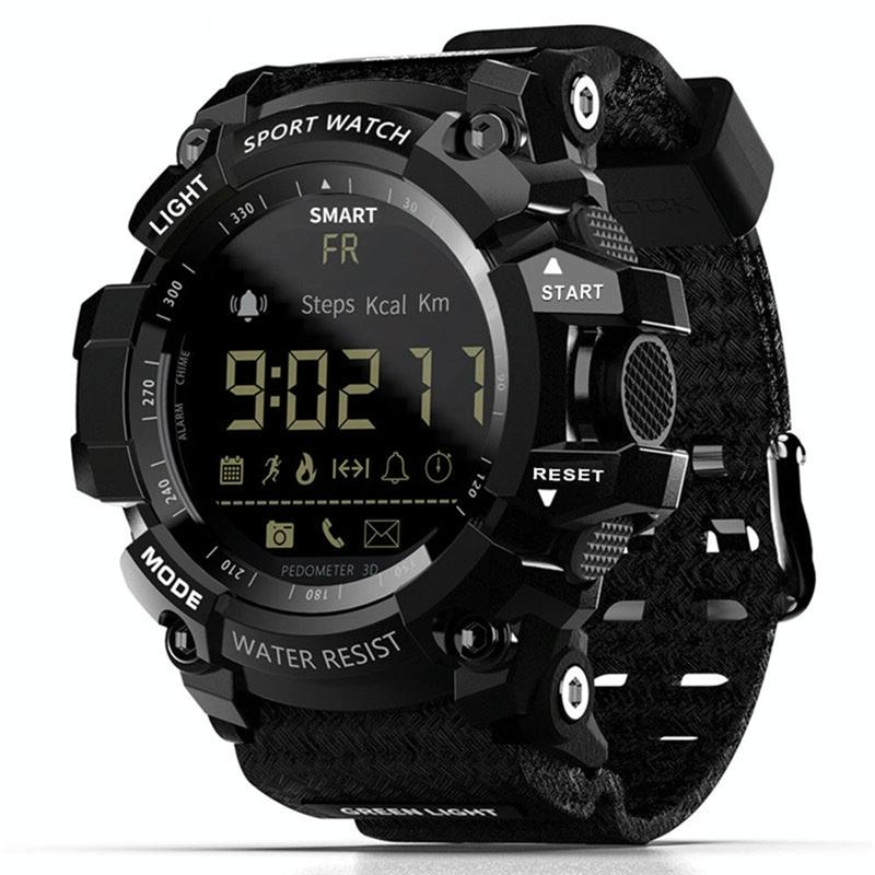 Lcd Screen 50M Waterproof Smart Watch Support Information Reminder / Remote Camera / Walking Motion Monitor Black