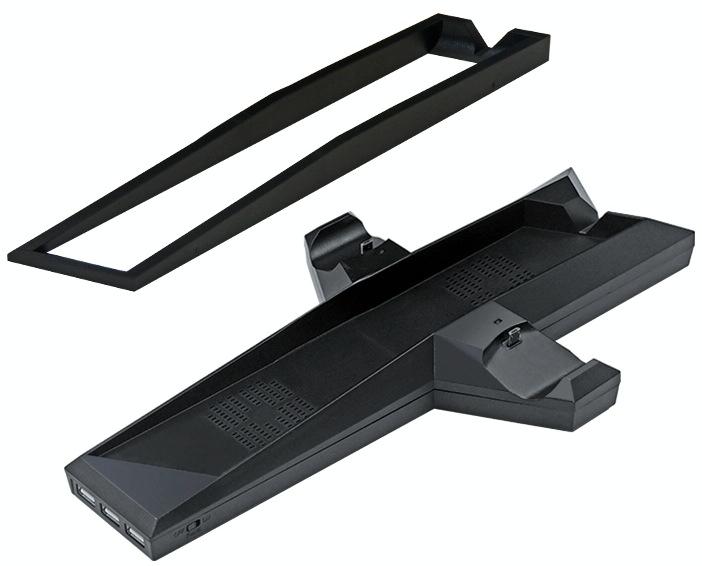 Ps4 Dual Handle Charging Base with Console Radiator - Black