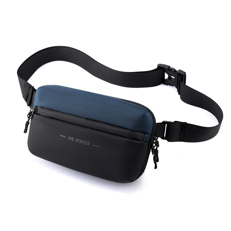 Minimalist Men Chest Bag Outdoor Travel Waist Bag With Shoulder Strap - Dark Blue