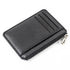 Multi Slot Zipper Card Holder Large Capacity Ultra Thin Coin Purse - Black