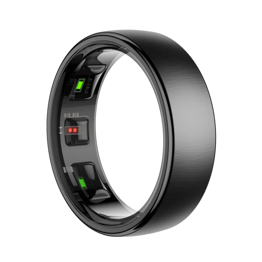 Smart Ring Heart Rate Blood Oxygen Sleep Sports Size 8 - Black