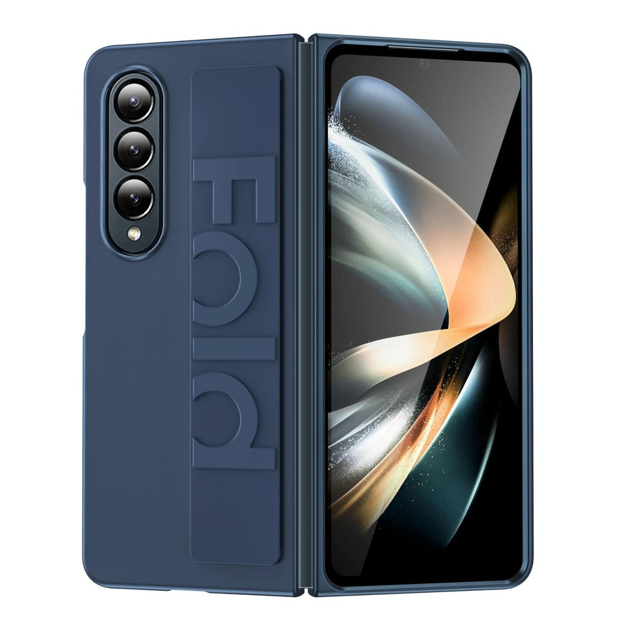For Samsung Galaxy Z Fold4 5G Silicone Wristband Foldable Phone Case - Blue